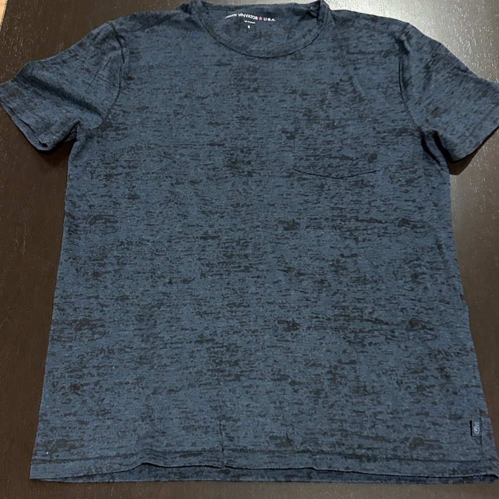 John Varvatos denim blue Textured Tee